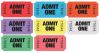 Admit One Single Roll Tickets - 2,000 Tickets per Roll